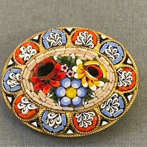 Italian Floral 🌺 Mosaic Brooch